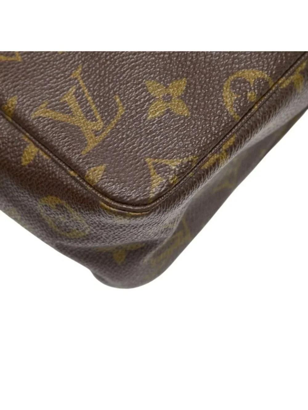 Louis Vuitton Monogram Trousse Toilet 28 Clutch Brown Leather